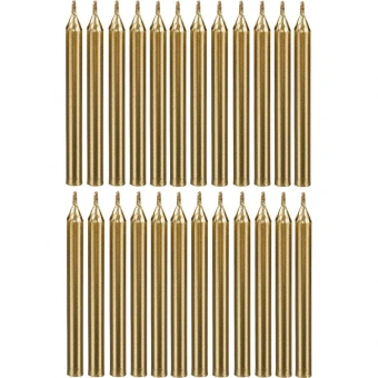Набор свечей Золотых с блестками 24(12+12)шт/уп с держателя 6см арт.6050528