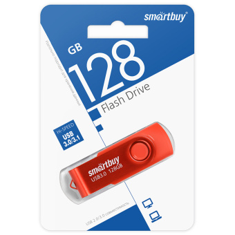 Память Smart Buy "Twist"  128GB, USB 3.0 Flash Drive, красный