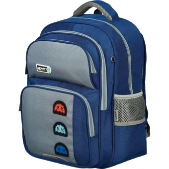 Рюкзак школьный Комус Класс case синий/серый, пенал, 2 отд