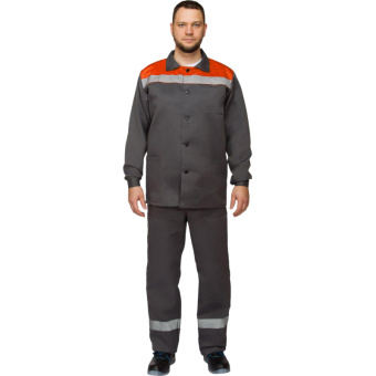 Костюм рабочий летний муж. л16-КПК с СОП сер/оранж (р.48-50) 170-176
