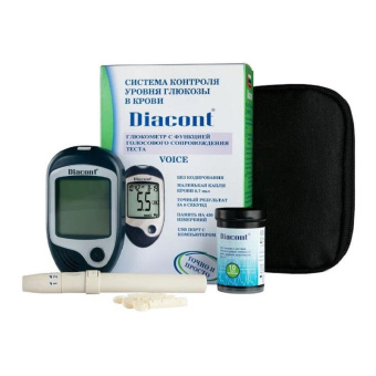 Глюкометр Система контроля уровня глюкозы в крови Diacont ( Voice)
