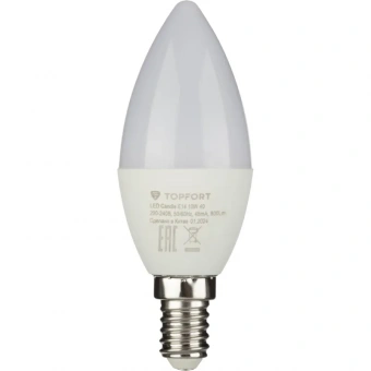 Лампа светодиодная Topfort E14 10W 4000K свеча