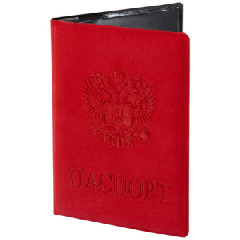 Обложка для паспорта STAFF, мягкий полиуретан, "ГЕРБ", красная, 237612