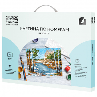 Картина по номерам на холсте ТРИ СОВЫ "Весна пришла", 40*50, с акриловыми красками и кистями