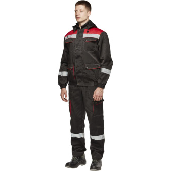 Костюм рабочий летний муж.Антей СОП черн/красн(КПК) 56-58 (112-116)/182-188