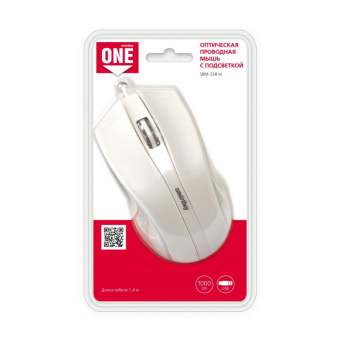 Мышь компьютерная Smartbuy ONE 338 проводная RGB белая (SBM-338-W)/40
