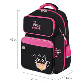 Рюкзак ЮНЛАНДИЯ COMPLETE с пеналом в комплекте, эрго-спинка, "Box cat", 42х29х14 см, 273120