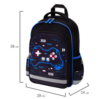 Рюкзак ПИФАГОР SCHOOL, 1 отделение, 3 кармана, "Lucky gamer", 38x28х14 см, 273172