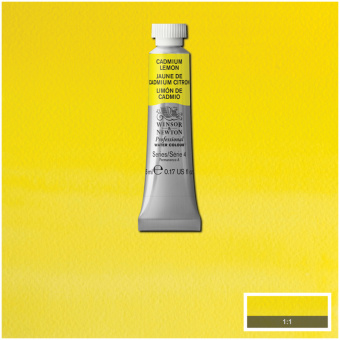 Акварель художественная Winsor&Newton "Professional", 5мл, туба, №086 кадмий лимонный