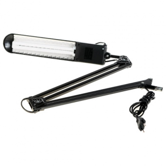 Светильник настольный "Дельта", на струбцине, люминесцентный, 11 Вт, черный, высота 70 см, 2G7