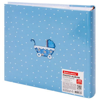 Фотоальбом BRAUBERG "It's a boy" на 200 фото 10х15 см, твердая обложка, бумажные страницы, бокс, гол