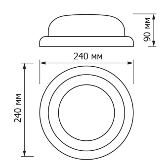 Светильник ЖКХ TOPFORT НБО 05-100-001 УХЛ2, Рондо, для ламп E27 до 100Вт