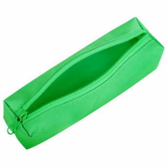 Пенал-тубус ПИФАГОР на молнии, ткань, зеленый, 20х5 см