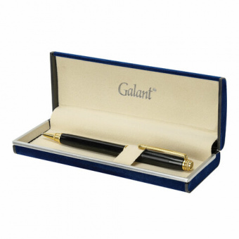 Ручка подарочная шариковая GALANT "Black", корпус черный, золотистые детали, пишущий узел 0,7 мм, си
