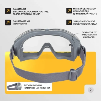 Очки защитные закрытые I-Protect Pro прозрачные с непрямой вентиляцией (ОЧК901)