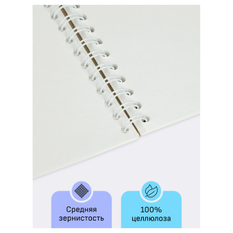 Альбом для акварели, 24л., А5, на спирали Гамма "Студия", 200г/м2, среднее зерно