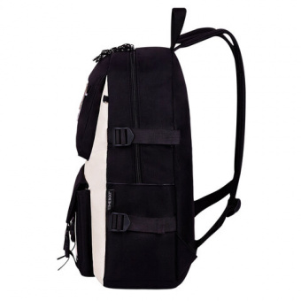 Рюкзак HEIKKI COMBO (ХЕЙКИ), сумка-шоппер, косметичка, пенал В ПОДАРОК, черно-белый, 42х30х14 см, 27