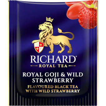 Чай Richard Royal Goji & Wild Strawberry черный с земляникой и ягодами годжи 25 пакетиков