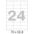 Этикетки самоклеящиеся MEGA LABEL 70х33,8 мм / 24 шт. на листе А4 (100 листов/уп.)