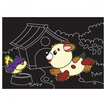 Гравюра Мульти-Пульти "Домашние животные", А5, разноцветная основа, пакет с европодвесом