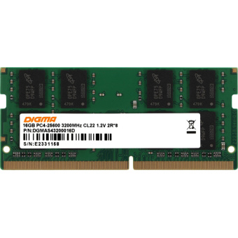 Модуль памяти Digma DDR4 16GB 3200MHz RTL PC4-25600 CL22(DGMAS43200016D)