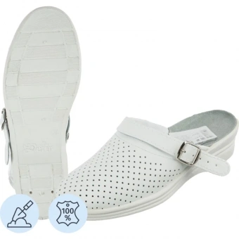 Спец.обувь Сабо жен.нат.кожа цв.белый(р.40) (4-12-7)