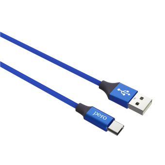 Кабель USB PERO DC-02 Type-C, 2А, 1м, синий