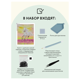 Алмазная мозаика ТРИ СОВЫ "Свобода", 40*50см, холст, картонная коробка с пластиковой ручкой