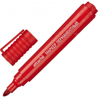 Маркер перманентный Attache красный (толщина линии 2-3 мм)