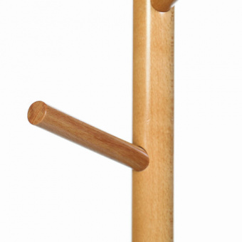 Вешалка-стойка BRABIX "CR-1906" на мраморном диске, металл белый/дерево бук, 6 крючков, 606440