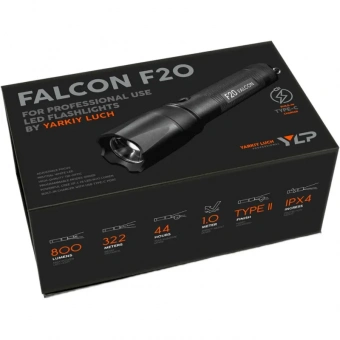 Фонарь ЯРКИЙ ЛУЧ F20 Falcon CREE XP-L HI 800лм, 3 режима, аккум