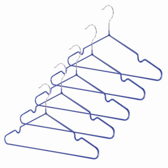 Вешалки-плечики, размер 48-50, КОМПЛЕКТ 10 шт., металл/ПВХ, перекладина, цвет синий, BRABIX "Стандар