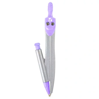 Готовальня BRAUBERG SCHOOL KIT, 9 предметов, циркуль 125 мм, чертежные принадлежности, лаванда, 210713