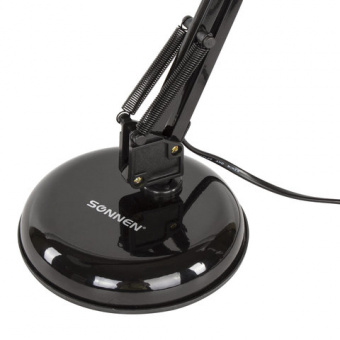 Светильник настольный SONNEN TL-007, на подставке + струбцина, 40 Вт, Е27, черный, высота 60 см, 235