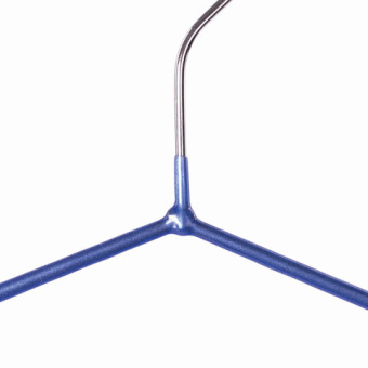 Вешалки-плечики, размер 48-50, КОМПЛЕКТ 10 шт., металл/ПВХ, перекладина, цвет синий, BRABIX "Стандар