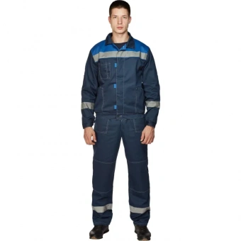 Костюм рабочий летний мужской Арсенал л20-КБР синий/васильковый с СОП (размер 52-54, рост 182-188)