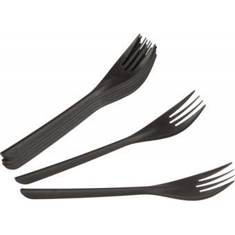 Вилка одноразовая черная 173.5 мм 50 штук в упаковке