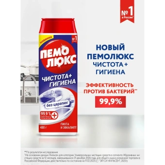 Универсальное чистящее средство Пемолюкс Чистота+Гигиена Пихта и эвкалипт порошок 0.48 кг