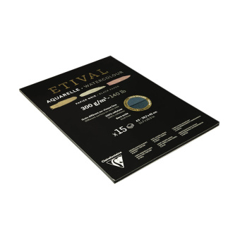 Альбом для акварели 15л., А3, на склейке Clairefontaine "Etival", 300г/м2, торшон, холод. пресс., че