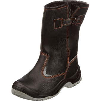 Сапоги рабочие утепленные Мистраль ПУ-ТПУ из натуральной кожи черные с металлическим подноском 45р.