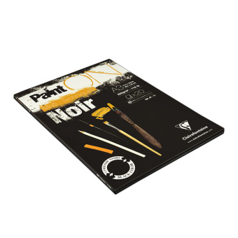 Скетчбук - альбом для смешанных техник 20л., А3, на склейке Clairefontaine "Paint'ON Noir", 250г/м2,