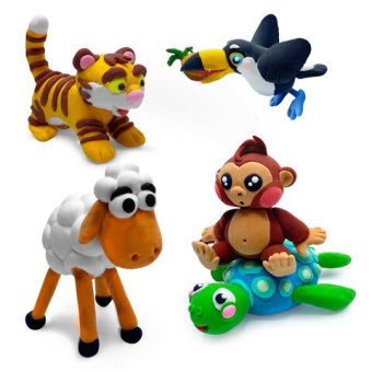 Пластилин супер лёгкий воздушный застывающий 24 цвета, 240 г, 3 стека, BRAUBERG KIDS