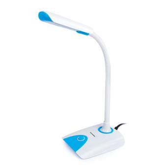 Светильник настольный SONNEN OU-146, на подставке, светодиодный, 4 Вт, белый/синий, 236671