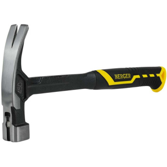 Молоток-гвоздодер цельнокованый 450 г, магнит,3х-комп.ручка, BERGER BG1527