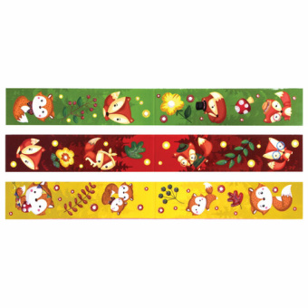 Закладки для книг с магнитом "ЛИСЯТА", набор 6 шт., блестки, 25x196 мм, ЮНЛАНДИЯ, 111639