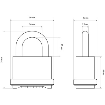 Замок навесной кодовый_УЗК Булат ВС 564 (56xd=7) ЦАМ золото