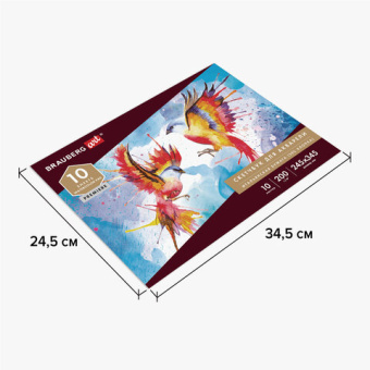 Альбом для акварели, бумага ИТАЛИЯ 200 г/м2 25% хлопок 245х345 мм, 10 л., BRAUBERG ART PREMIERE, 105