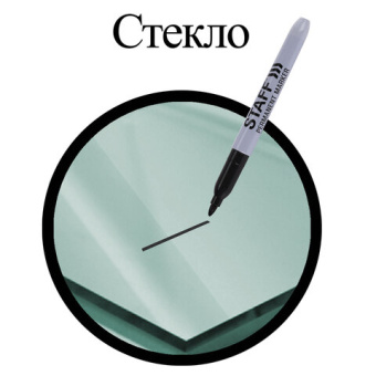 Маркер перманентный (нестираемый) STAFF "EVERYDAY", ЧЕРНЫЙ, эргономичный корпус, круглый наконечник,