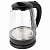 Чайник электрический CROMEX KT-308, 1,8 л, 1500 Вт, стекло, черный, 455150