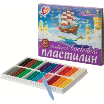 Пластилин Луч Фантазия 18 цветов со стеком